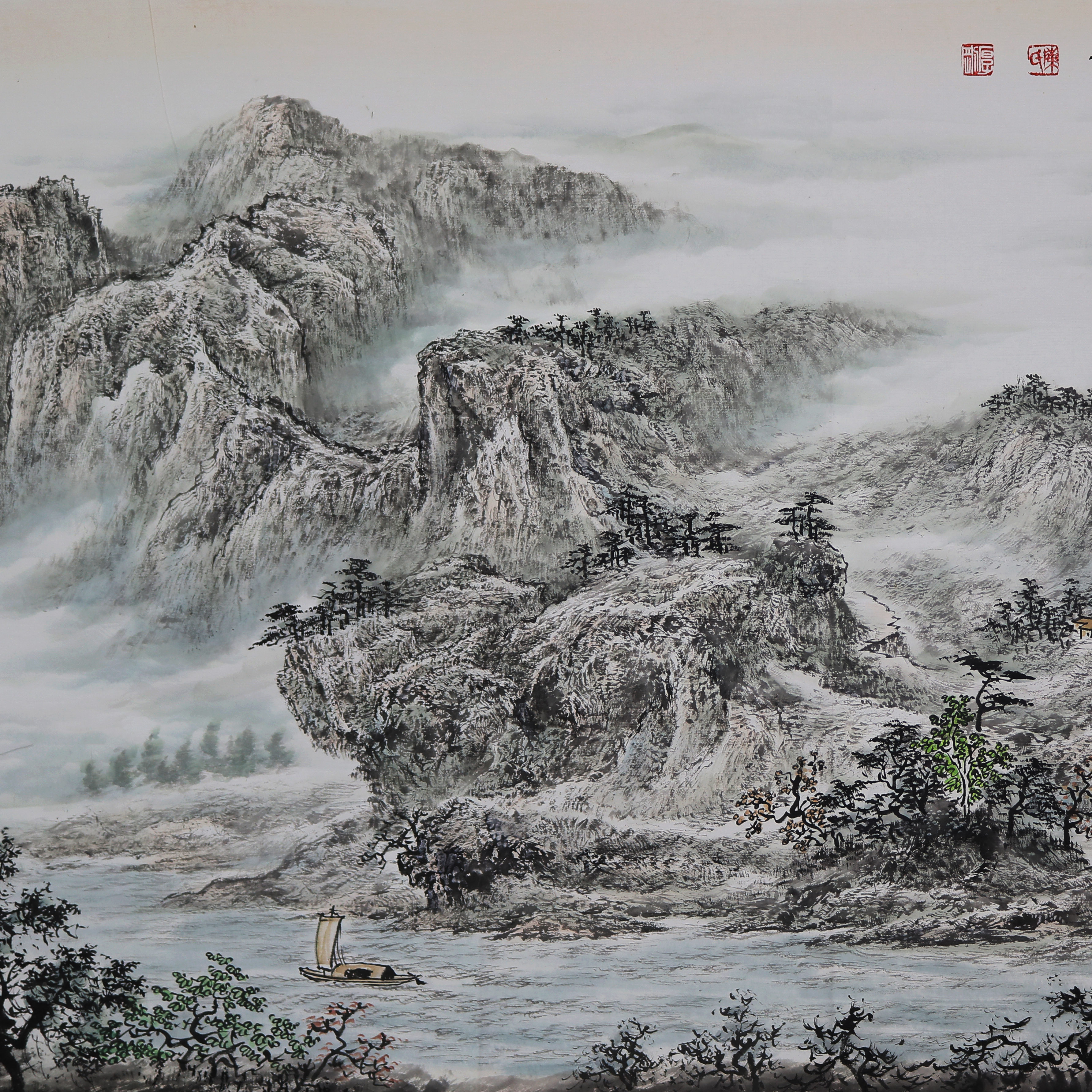 959陈厚刚 国画山水六尺横幅 江山揽胜 名家真迹亲笔授权即刻拍卖