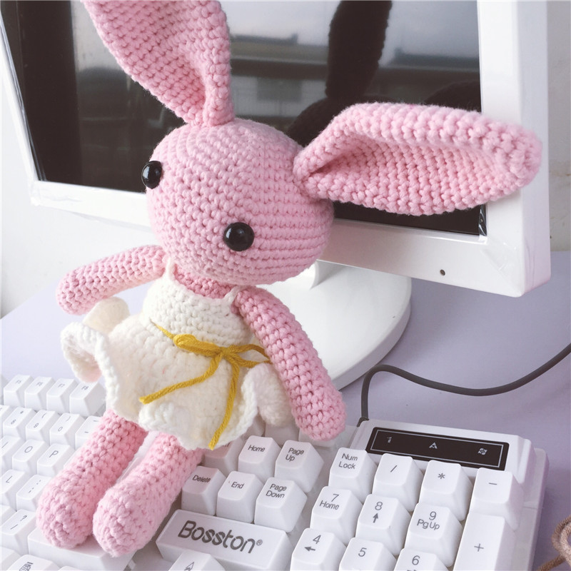 My hand Crochet yarn DIY Long-eared rabbit doll a doll manual weave Material package Send videoin the Accessories/Leather belt/Hat/Muffler , Clothing fabrics , Woolen category - from Buy2taobao.com to provide professional Taobao agent buy service