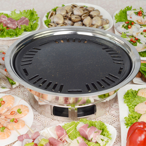 韩式烤肉锅碳烤户外烧烤炉家用木炭圆形无烟小型烤肉炉不锈钢商用