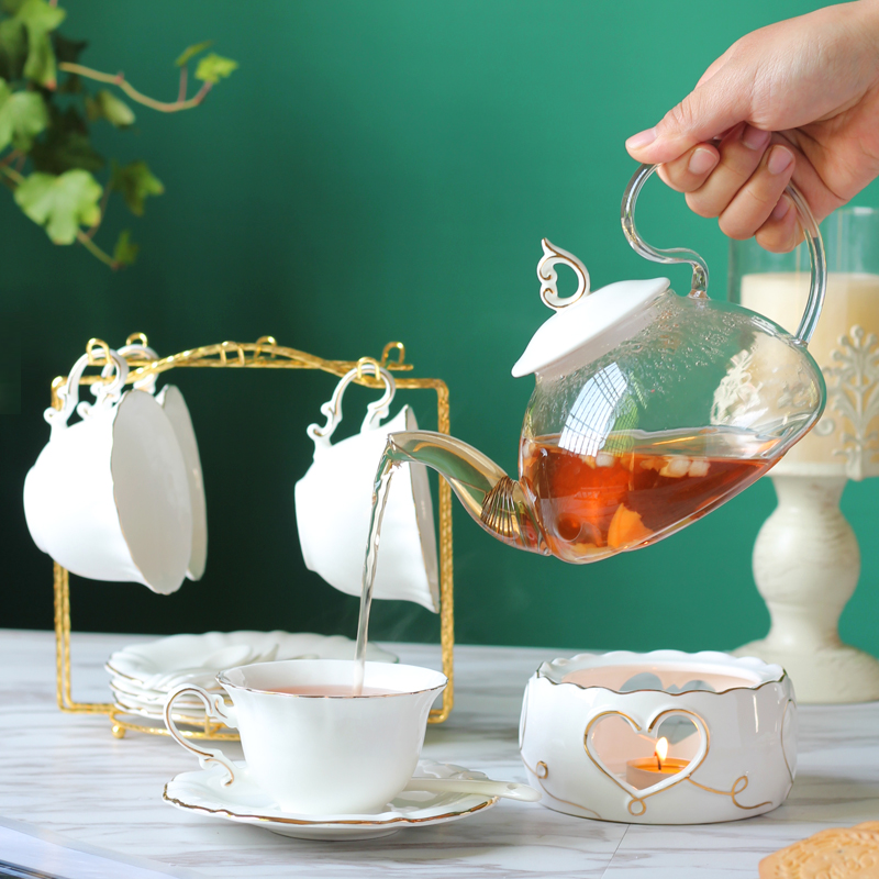英式下午茶杯咖啡杯欧式小奢华咖啡杯带碟优雅陶瓷花茶杯套装送架