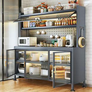 帅仕餐边柜厨房置物架落地多层多功能微波炉烤箱家电收纳储物柜子