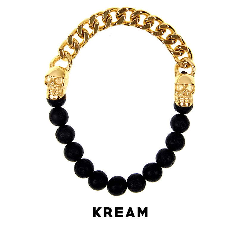 KREAM 欧美流行钛钢镀金古巴骷