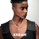 KREAM 贝珠十字项链男女同款欧美个性嘻哈时尚潮流高级设计感百搭