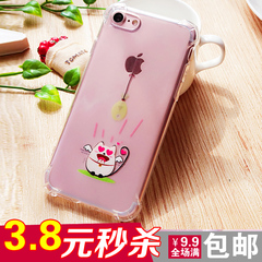 馋鱼猫卡通创意苹果iphone 6S手机壳7plus硅胶套5S透明防摔日韩潮