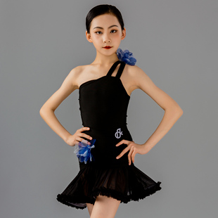 梵蒂恺夏季拉丁舞服女童2024新款练功服儿童高级感舞蹈表演服套装