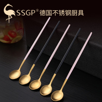 Long handle mixing spoon stainless steel extended honey creative lovely long handle roasted fairy grass milk spoon coffee spoon