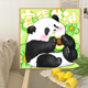 国宝熊猫diy数字油画手绘手工儿童油彩画丙烯填充减压家居装饰画