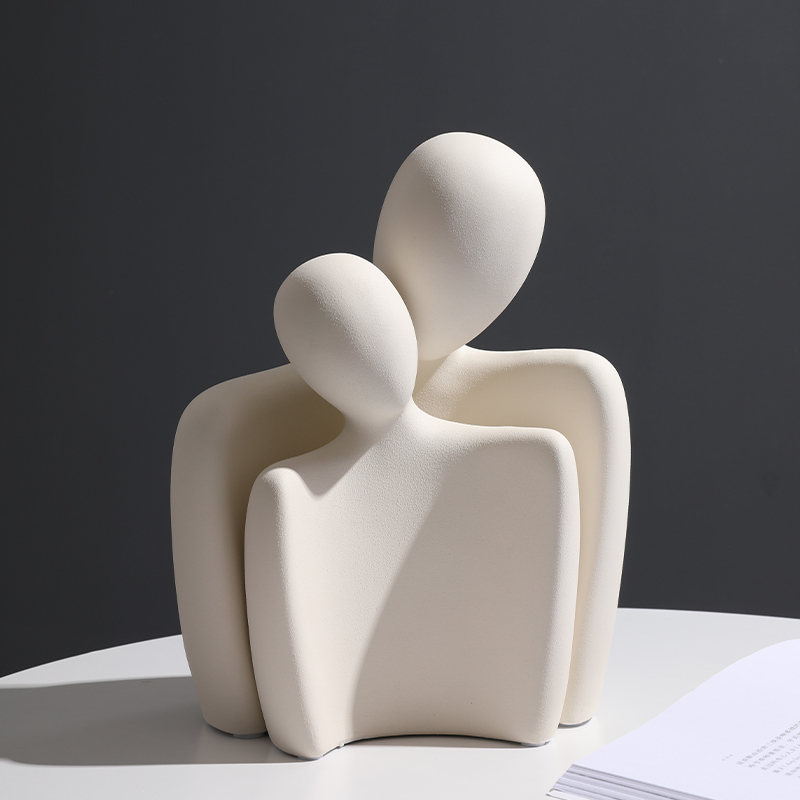 现代简约轻奢酒柜人物雕塑小众高级感情侣艺术摆件装饰品客厅家居