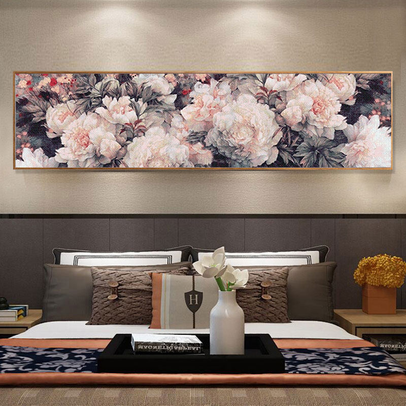 十字绣2021新款卧室六尺牡丹花图欧式小件刺绣主卧线绣墙新品2022