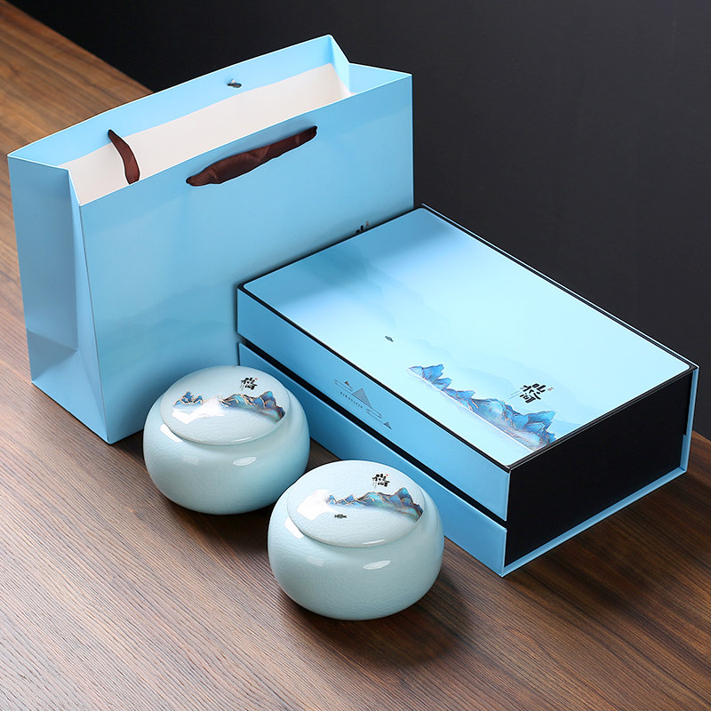 整箱茶叶包装礼盒空盒新款通用半斤装绿茶红茶陶瓷罐茶罐盒子定制