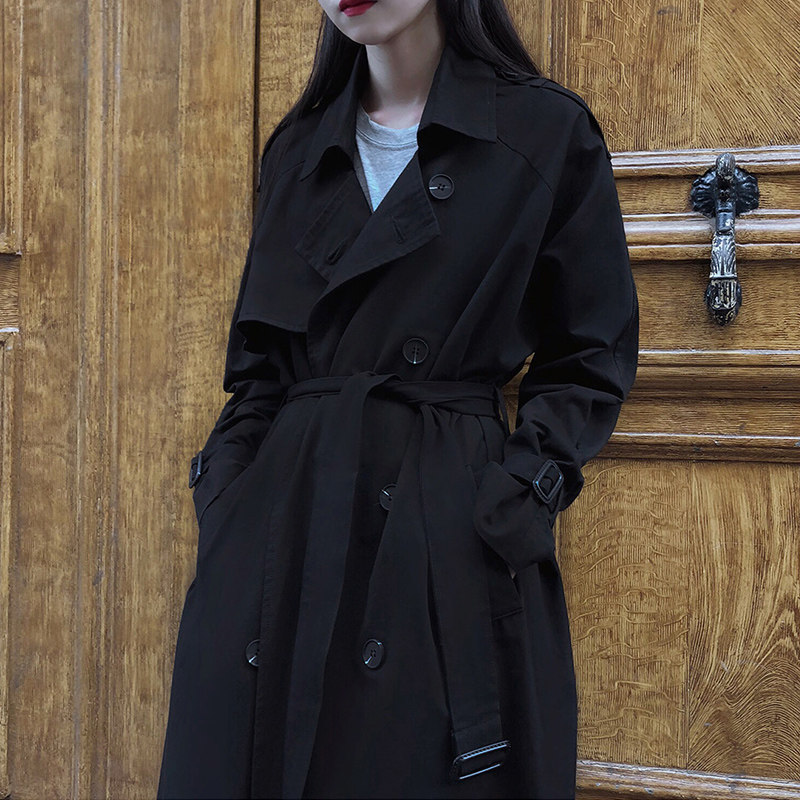 黑色风衣女韩版