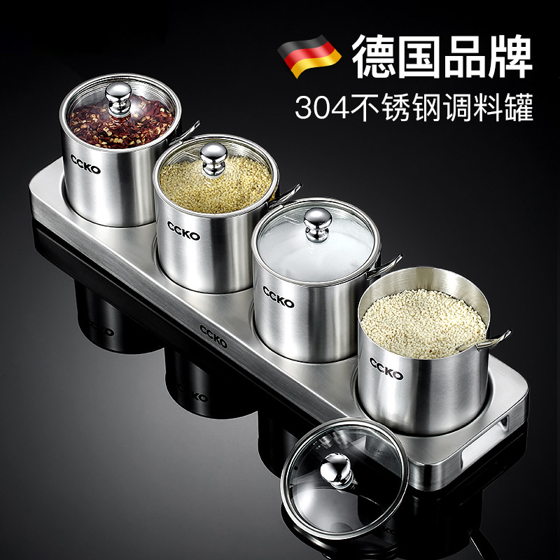 304不锈钢调料罐调味瓶罐厨房套装家用组合佐料盒猪油罐调味盒子|ruв категории кухня/посуда, кухонный Гаджет/кухня хранения, тарного хранения/кухня хранения посуды, приправы бутылки - от Buy2taobao.com для оказания профессиональной услуги покупки агента Taobao