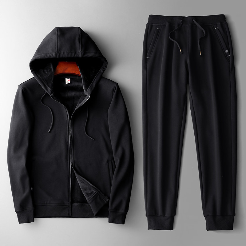 一折运动服套装男冬季纯棉