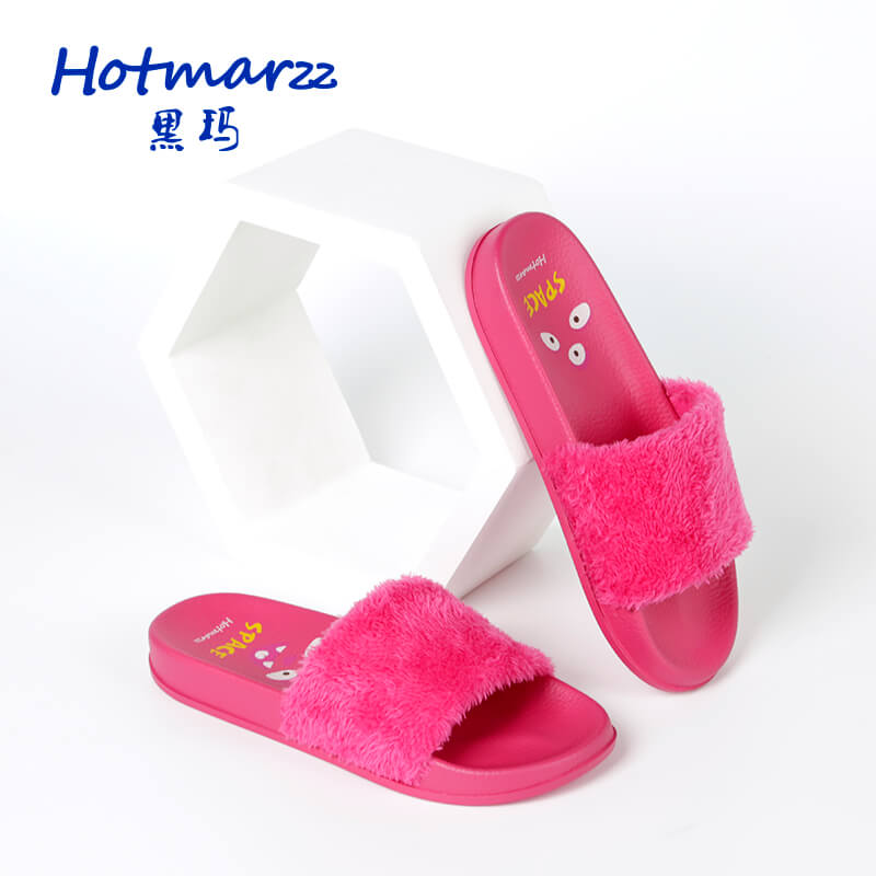 hotmarzz/黑玛厚底毛毛拖鞋