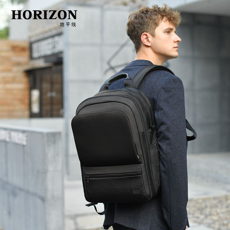 horizon地平线时尚休闲双肩包男高端商务背包潮轻电脑包双肩包
