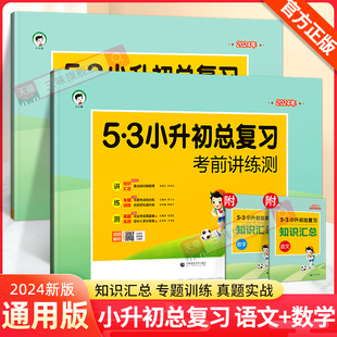 2024新5.3小升初总复习考前讲练测语文数学2本全套人教版小学毕业专项训练6六年级下册试卷测试卷五三53小升初必刷题模拟真题卷子