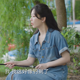 承欢记杨紫麦承欢同款衣服女夏季蓝色牛仔衬衫裙子收腰显瘦连衣裙