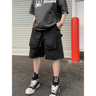 PLTH*美式复古立体口袋设计感工装短裤男夏季高街潮牌休闲五分裤