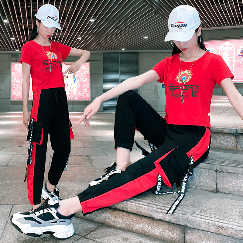 曳步舞广场舞服装新款套装女夏季短袖时尚跳鬼步舞运动工装舞蹈服在类目 运动/瑜伽/健身/球迷用品, 舞蹈/健美操/体操, 拉丁舞, 拉丁舞练习套装中 - 来自Buy2taobao.com提供专业的淘宝代购服务