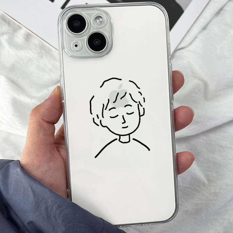 男孩手机壳苹果11适用7plusiphone6s硅胶壳全包边ins潮简笔画情侣