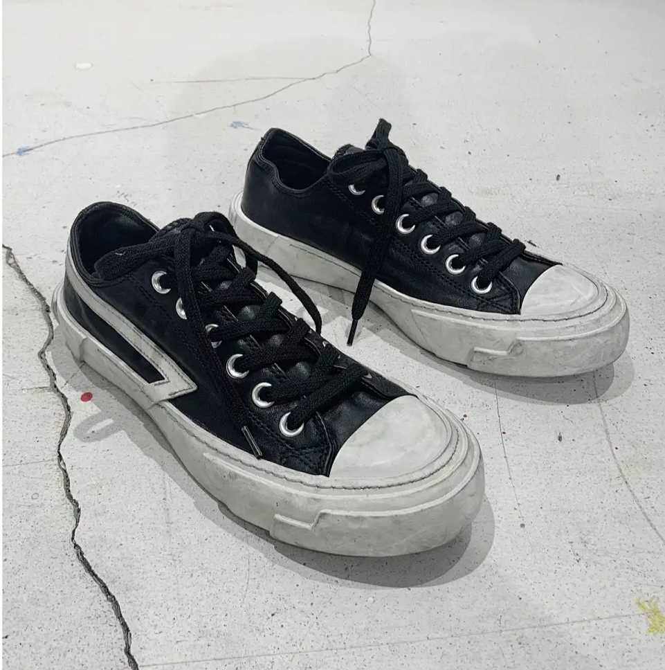 顺丰包邮官方smfk黑色低帮马皮球鞋板鞋运动鞋流浪手工做旧球鞋