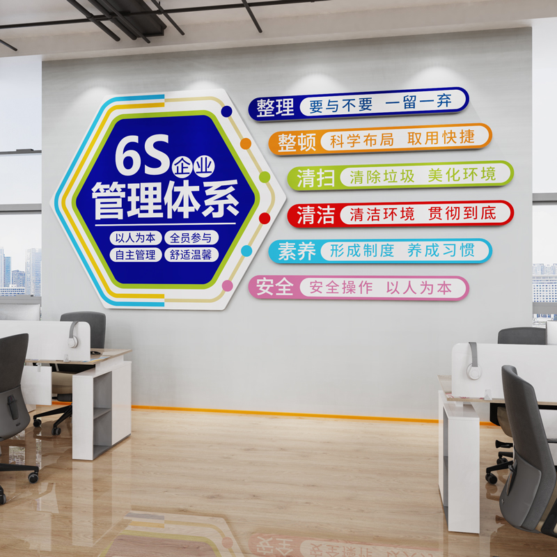 企业文化墙工厂车间6s管理办公室布