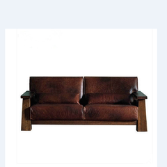 沙发椅实木沙发木质简约欧式仿古客厅办公家具小户型皮革组合沙发