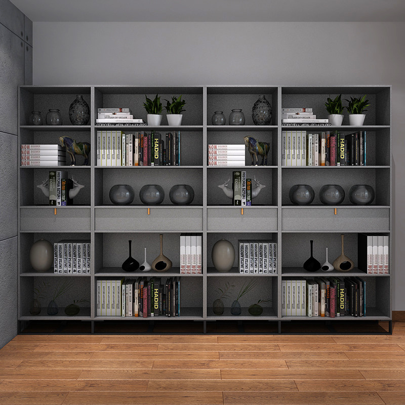 名琢 现代简约书柜 客厅装饰柜隔断书房整面墙大书架组合北欧轻奢