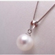 天然淡水母贝珍珠粉925纯银吊坠强光正圆送项链单颗简约送妈妈