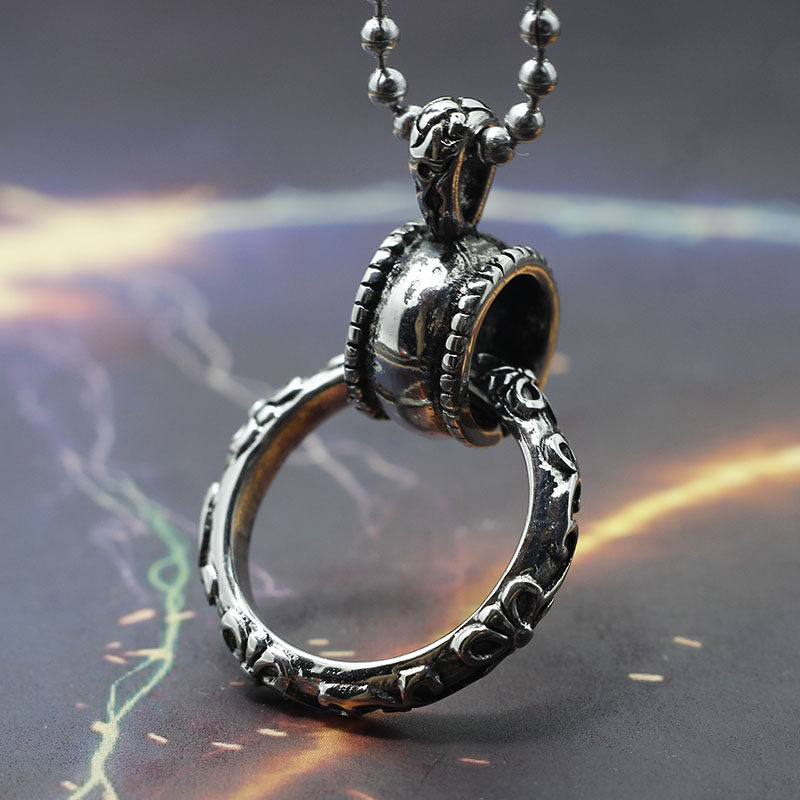 乾坤圈上古法器哪吒道家修真炼器加持护体钛钢吊坠挂坠送链子开光