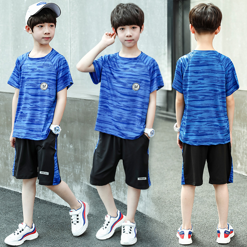 男童夏装套装2019新款洋气男孩夏款运动两件套儿童速干衣韩版潮衣