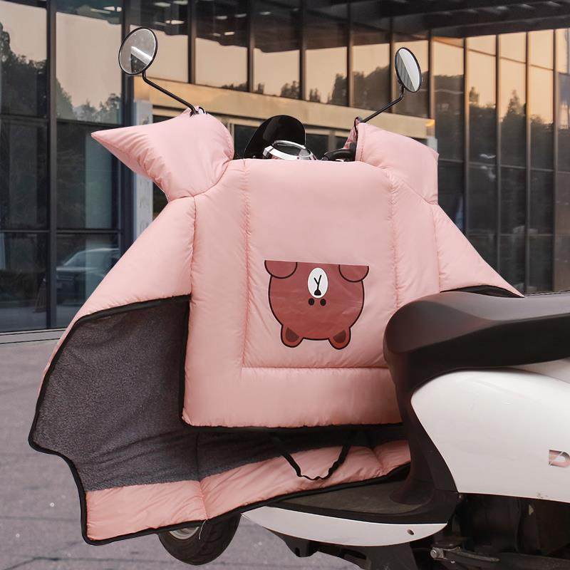 电动摩托车挡风被秋冬季加绒加厚电车小电瓶车防风罩防雨保暖pu