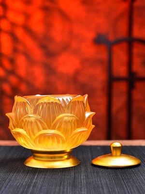 奢华用品佛前供水m家用净水观音佛教水杯供奉圣水莲花供佛高端