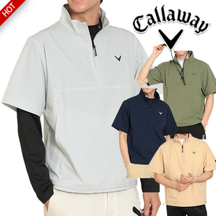 日本代购24春夏卡拉威/Callaway高尔夫服装男士弹力防晒短袖外套
