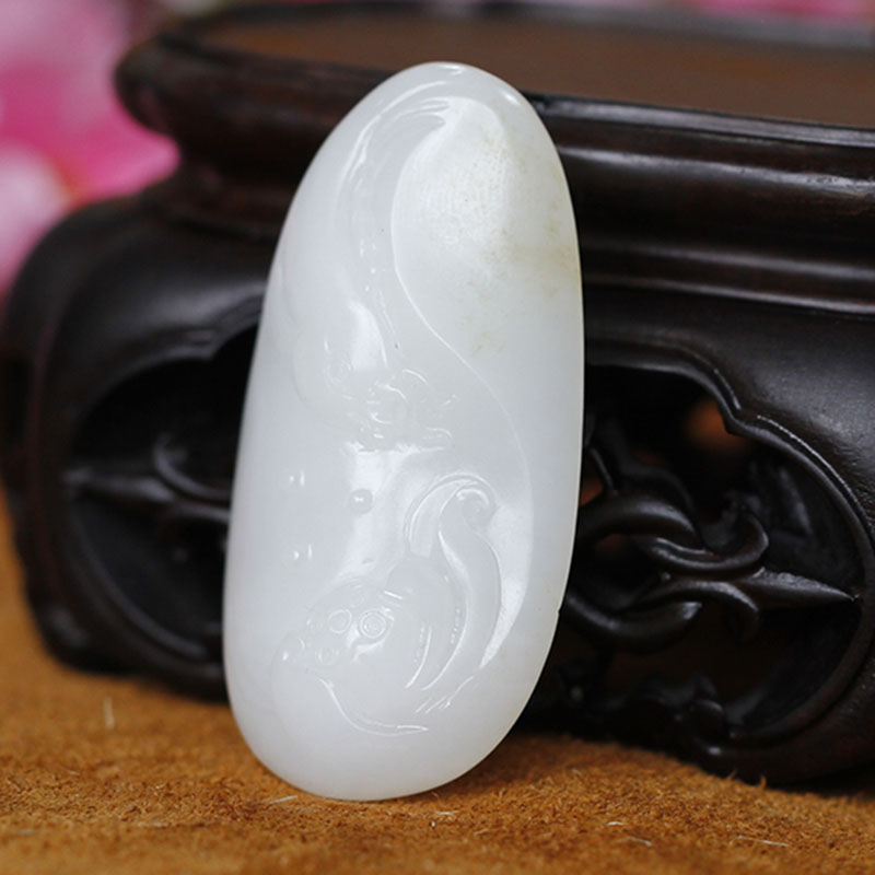 和田市鑫和玉器臻品收藏专场  和田玉羊脂白玉 苏工精雕 金玉满堂