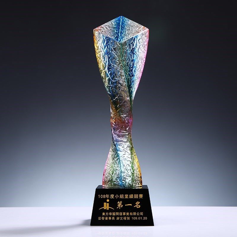 高端新款水晶奖杯奖杯彩制定做创意企定五角n星幻业年会颁奖纪奢