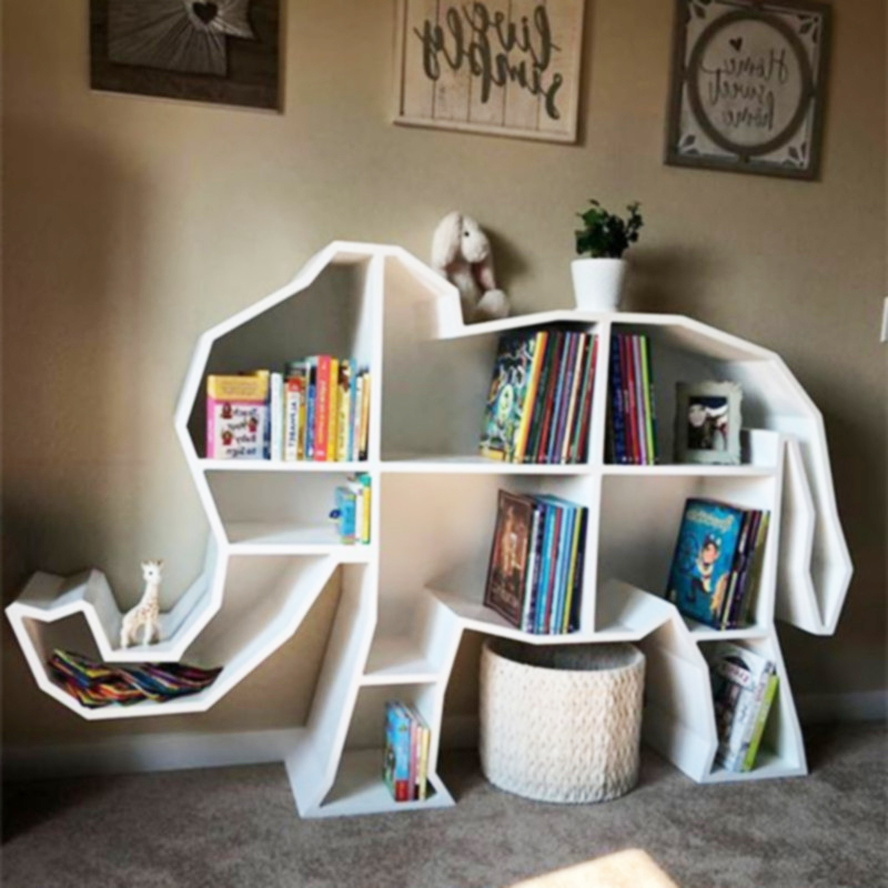 创意简约大象长颈鹿软装装饰书架幼儿园早教动物造型储物橱窗展示