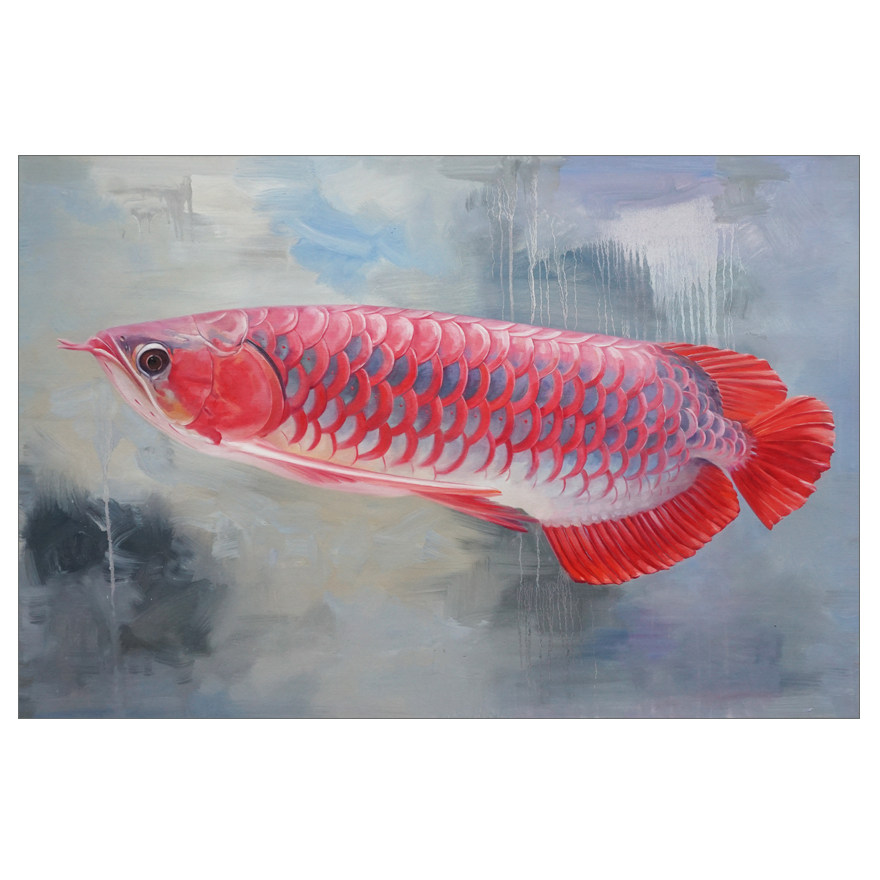 陈志纯《金龙鱼》90*60cm 布面油画 职业书画家