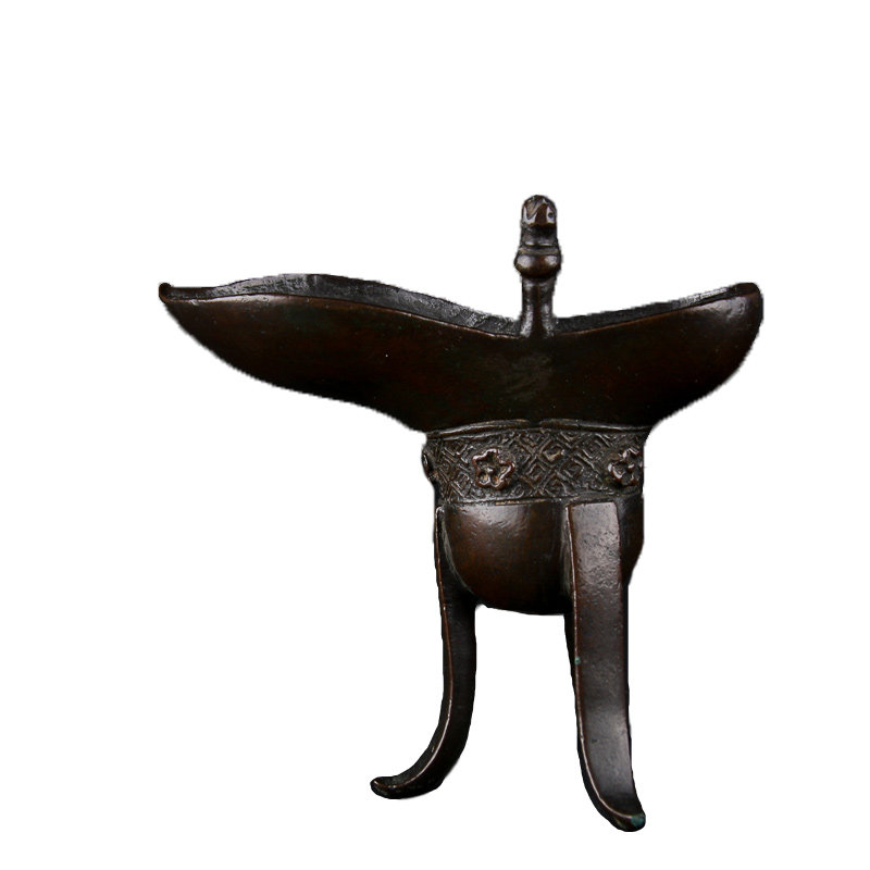 17号花卉纹铜爵杯(现代仿古)