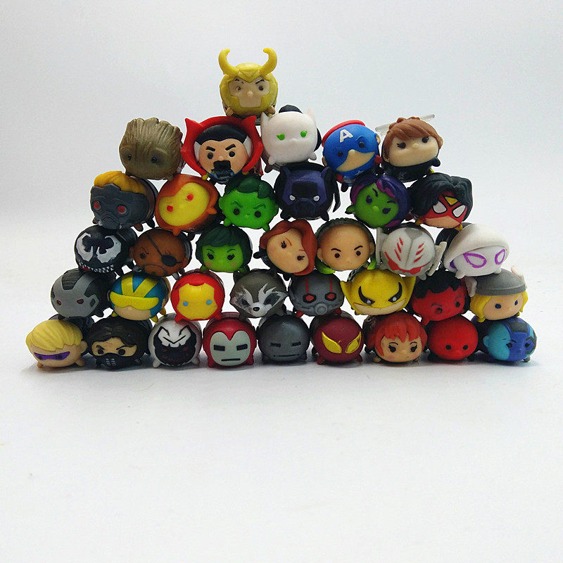 正版散货漫威tsum小号复仇者联盟叠叠乐美国队长蜘蛛侠钢铁侠摆件