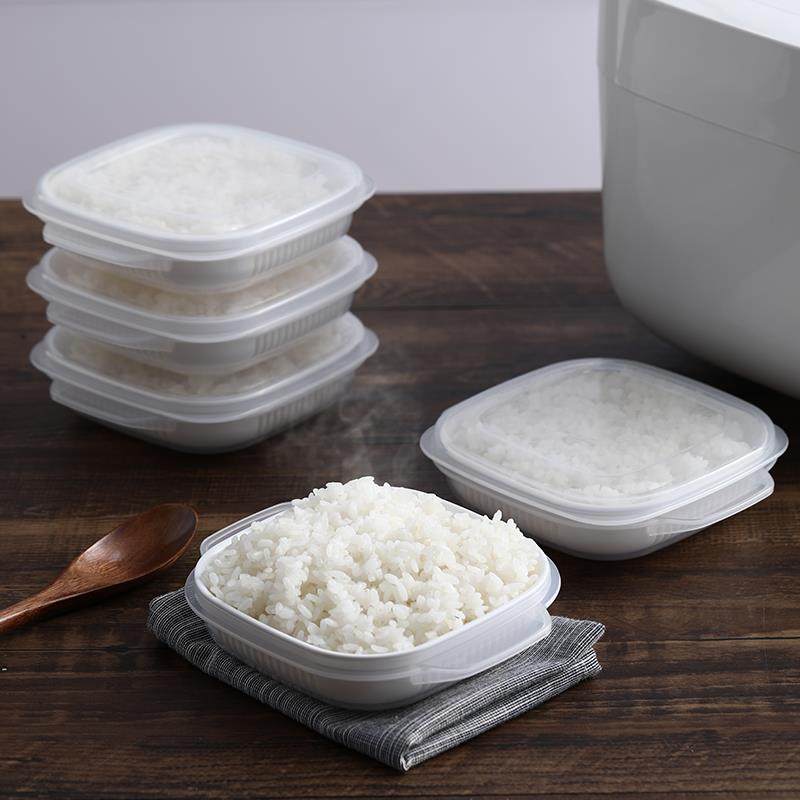 日本进口米饭保鲜盒微波加热杂粮小饭盒减脂餐糙米定量分装冷冻盒