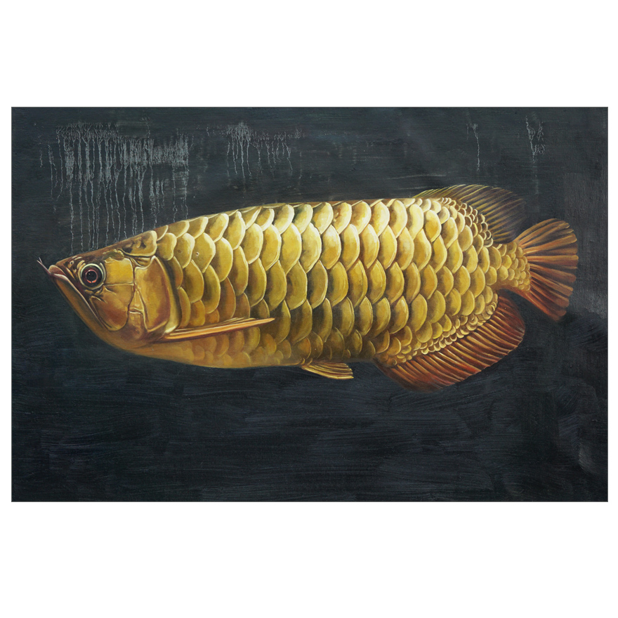 陈志纯《金龙鱼》布面油画 61cmx92cm 学院派职业画家
