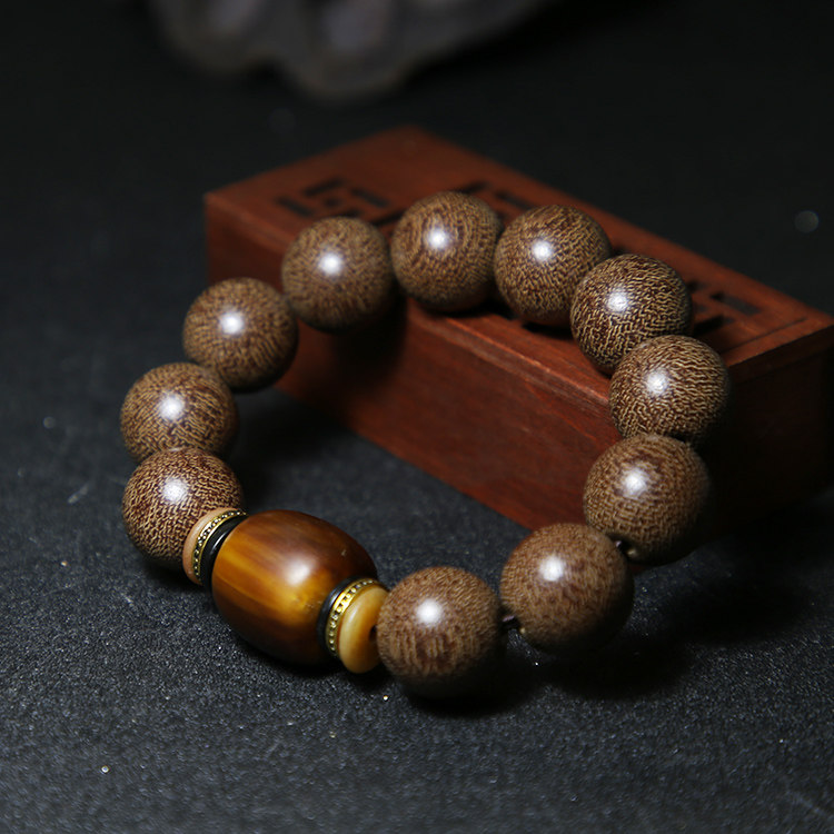 佛善居【如幻】天然雷音木手串美国椴木菩提目蛇纹男士原创佛珠-mc母
