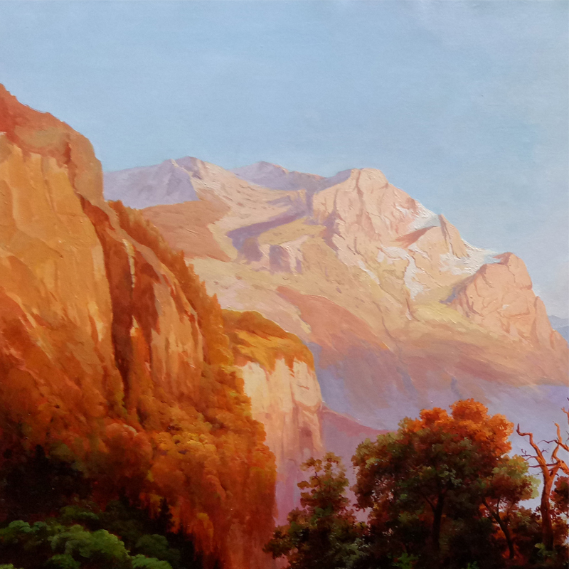 【即刻拍】临摹亚丽山大《阳光丽景》 布面油画