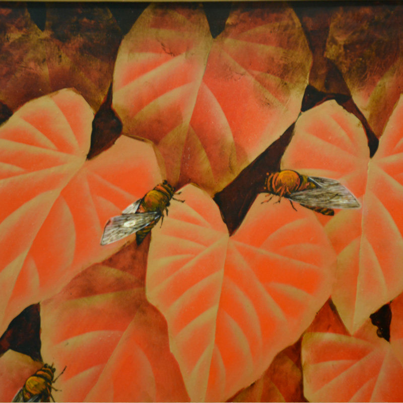 福建漆艺专家蔡传群作品【晕金花卉】