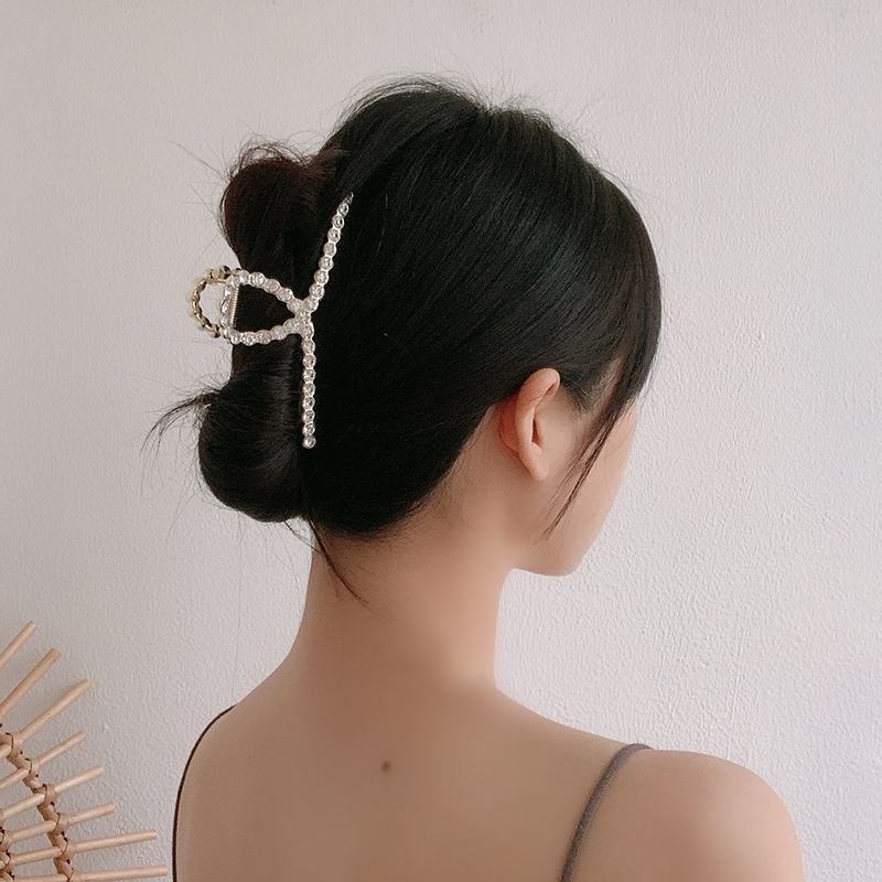 发夹后脑勺发卡夹子网红珍珠鲨鱼夹固定头发卡子抓夹发饰头饰女