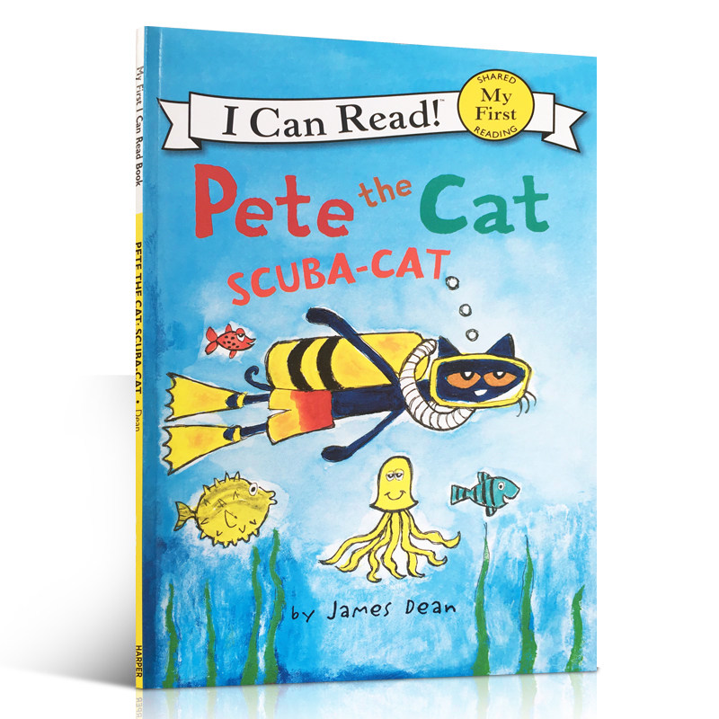 books pete the cat: scuba-cat 4-8岁宝宝学习英语入门启蒙 儿童