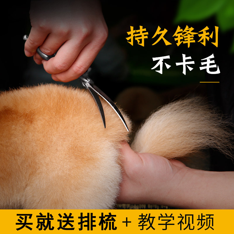 宠物美容剪刀泰迪狗狗专业修毛剪毛神器剪毛剪刀直剪弯剪牙剪套装