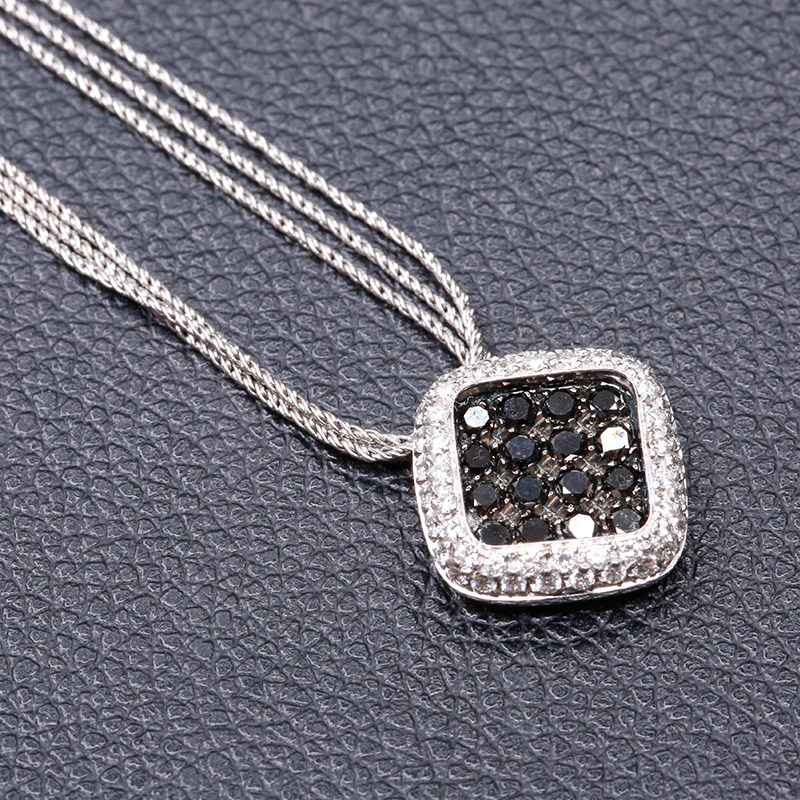 绝当【设计款】黑钻钻石项链 18k金 和平典当 jd83642