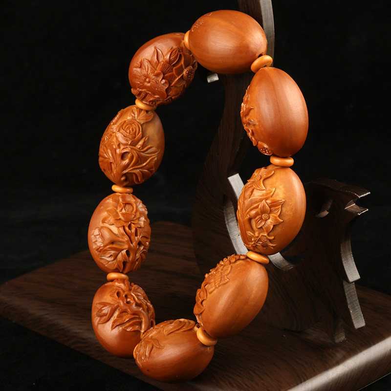 核雕名家丁凯《富贵花开》手串